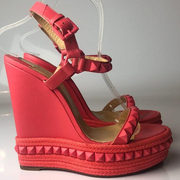 Christian Louboutin Shoes - Christian Louboutin Cataclou Pink Wedges 38